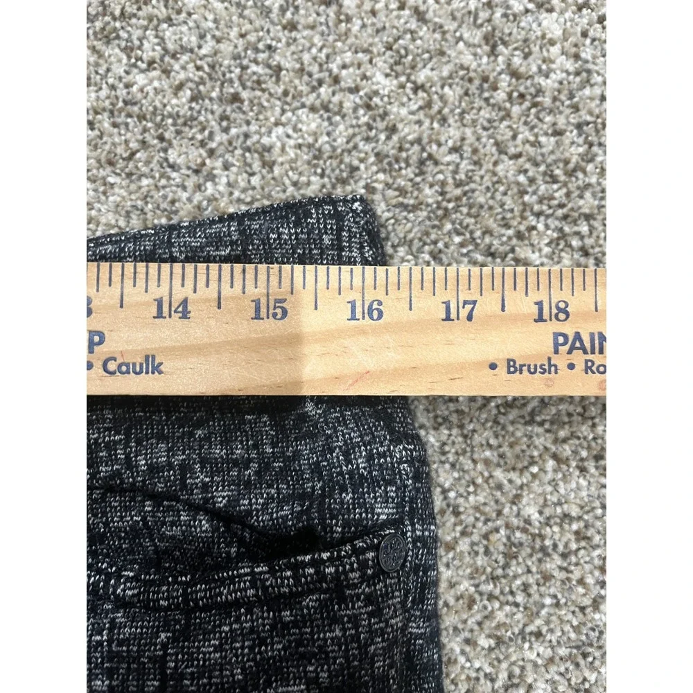Tory Burch Wool Blend Tweed Slim Straight Leg Pants Black White‎ Size M